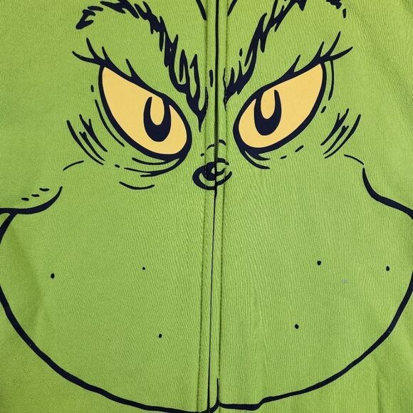 🔸️NWT The Grinch Green Zippered Hoodie Sweatshirt Youth XLarge - Picture 7 of 11